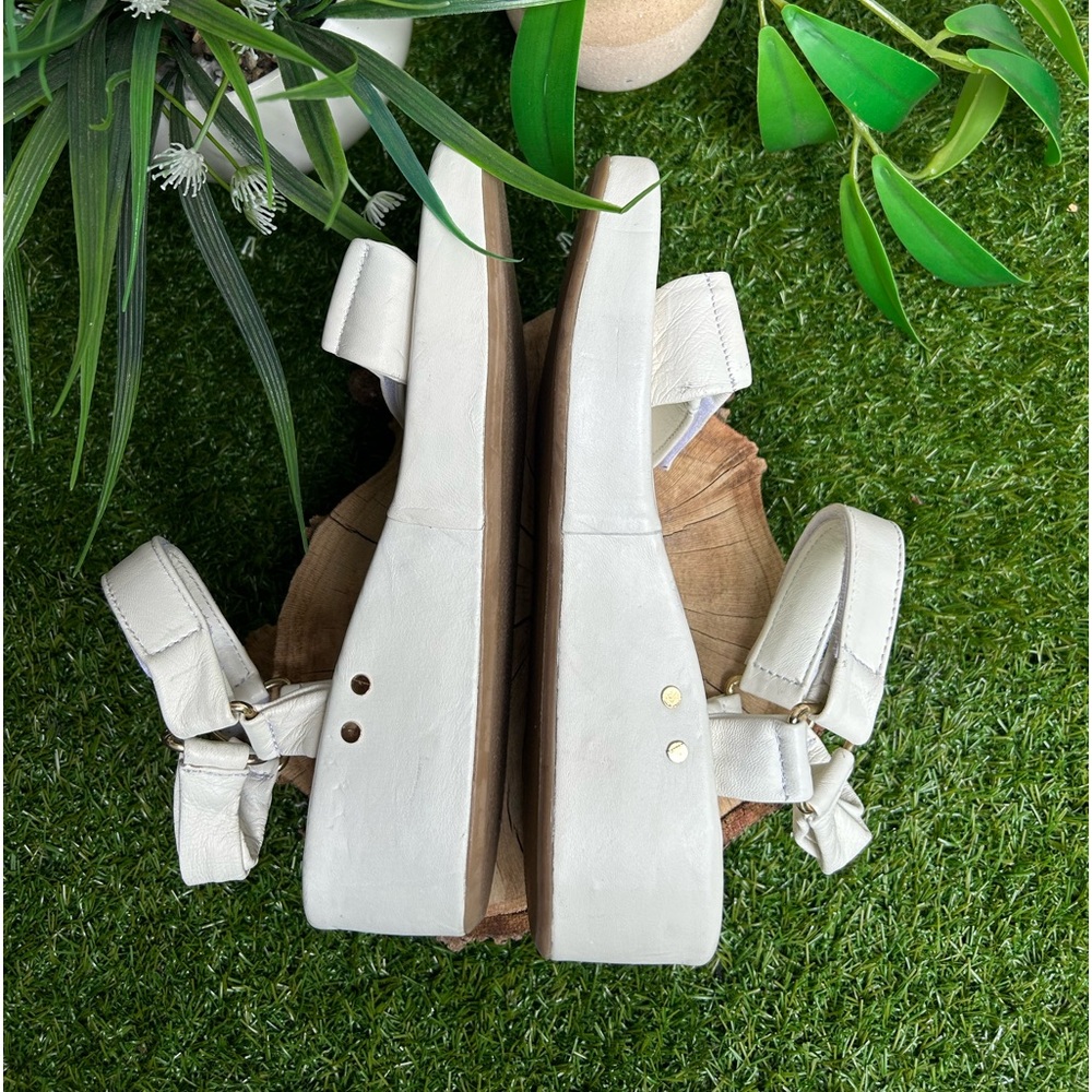 🌷- Beek white Leather wedge sandal Size 7 - Picture 10 of 16